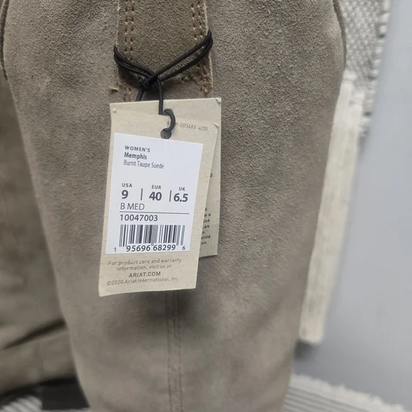 Ariat Taupe Suede Western Boots - Picture 2 of 7